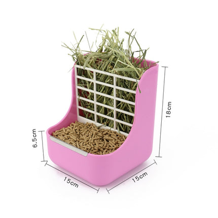 2 In 1 Rabbit Food Basin Frame Fixed Guinea Pig Food Box(Pink)-garmade.com