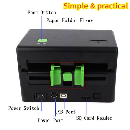 Xprinter XP-108B 4 Inch 108mm Label Printer Thermal Barcode Printer Shipping Label Printers UPS DHL USPS DPD POCHTA USB Bar Code Maker,EU Plug, Model: USB + Bluetooth Version-garmade.com