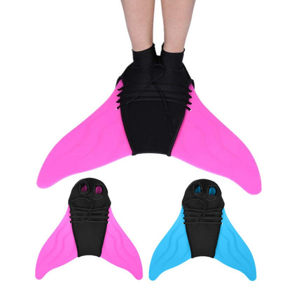Mermaid Fins Frost Shoes One-Piece Fins Diving Fins, Size: Free Size(F03 Blue Children)-garmade.com