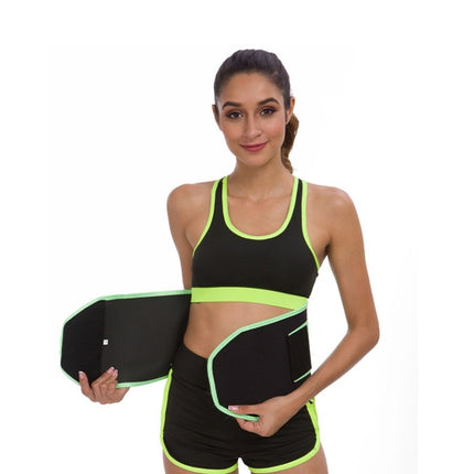 Fitness Protective Gear Sports Training Abdominal Belt Compression Sweat Protective Belt, Specification: S (90 x 20cm)(Green)-garmade.com