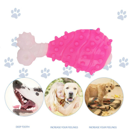 2 PCS BG-W167 Pet Grinning And Chewing Interactive Chicken Leg Toys(Pink)-garmade.com