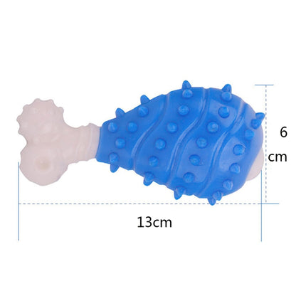 2 PCS BG-W167 Pet Grinning And Chewing Interactive Chicken Leg Toys(Blue)-garmade.com
