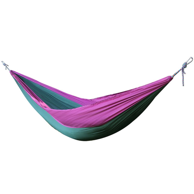 DR001 Outdoor Single Leisure Parachute Cloth Hammock Indoor Swing(Purple + Dark Green)-garmade.com