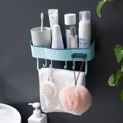 2 PCS Punch-Free Shelf Bathroom Suction Cup Storage Frame(Blue)-garmade.com