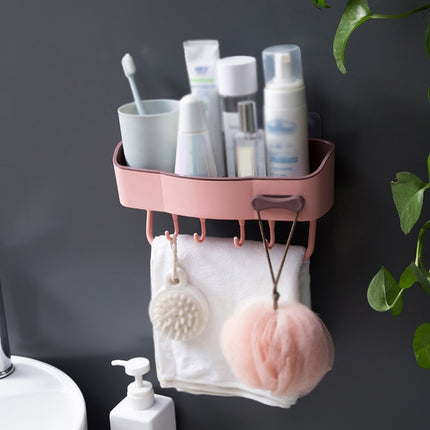 2 PCS Punch-Free Shelf Bathroom Suction Cup Storage Frame(Pink)-garmade.com