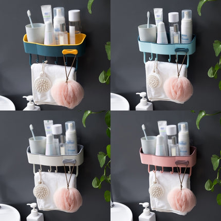 2 PCS Punch-Free Shelf Bathroom Suction Cup Storage Frame(White)-garmade.com