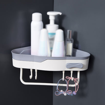 2 PCS Punch-Free Shaped Triangle Rack Bathroom Corner Shelf(White)-garmade.com