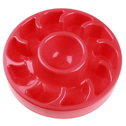2 PCS Dog Slow Food Bowl Pet Tattoo Deflection Bowl, Specification: Colorful Package(Red)-garmade.com