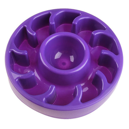 2 PCS Dog Slow Food Bowl Pet Tattoo Deflection Bowl, Specification: Colorful Package(Purple)-garmade.com