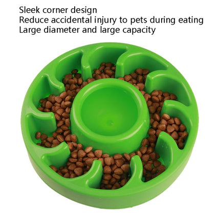 2 PCS Dog Slow Food Bowl Pet Tattoo Deflection Bowl, Specification: Colorful Package(Yellow)-garmade.com