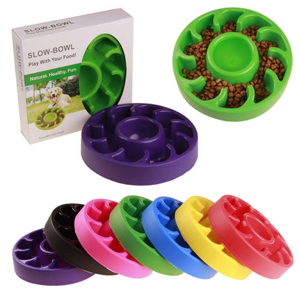 2 PCS Dog Slow Food Bowl Pet Tattoo Deflection Bowl, Specification: Colorful Package(Yellow)-garmade.com