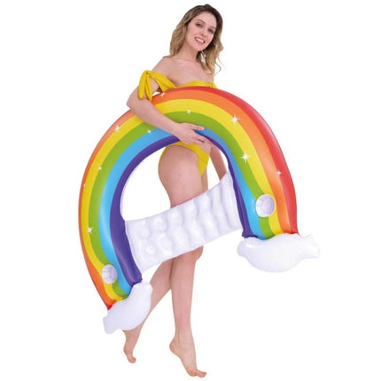 Water Sofa Bed Inflatable Floating Bed Water Recliner,Size: 148 x 99cm (Rainbow Water Sofa)-garmade.com