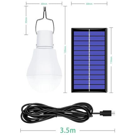 LED Solar Bulb USB Portable Outdoor Emergency Light Bulb Camping Lighting(White Light)-garmade.com