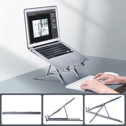 Oatsbasf Z02 Laptop Increasing Cooling Bracket Aluminum Alloy Desktop Adjustable Bracket(Gray)-garmade.com