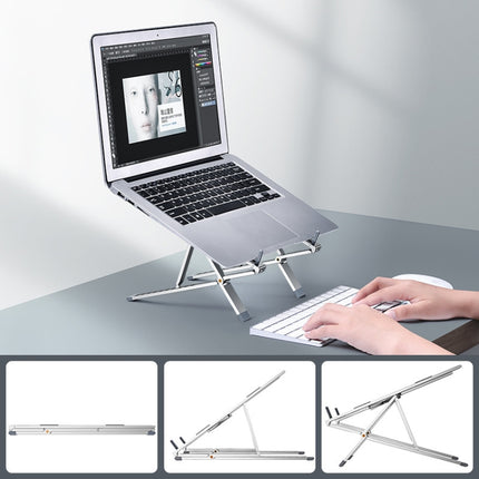 Oatsbasf Z02 Laptop Increasing Cooling Bracket Aluminum Alloy Desktop Adjustable Bracket(Silver)-garmade.com