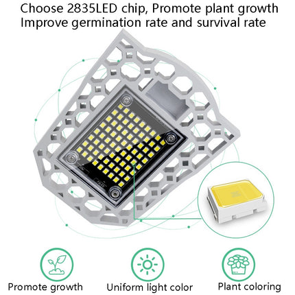 Waterproof Plant Lamp LED Natural White Folding Fill Light Full Spectroscopy Plant Growth Lamp, Power: E26 297 Beads-garmade.com