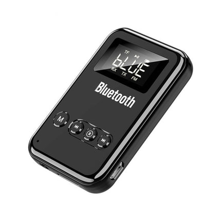 K6 Bluetooth 5.0 Receiver Transmitter 2 In 1 Adapter Computer Speaker Car FM (Black)-garmade.com