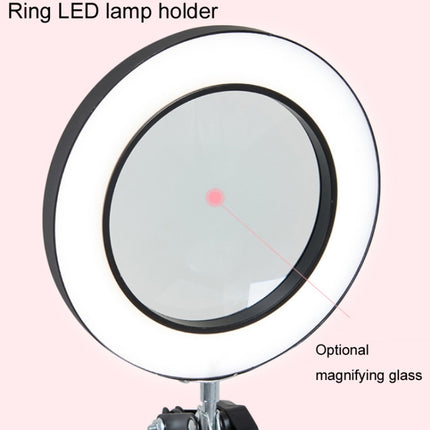 8X Magnifying Glass Lamp Beauty Nail Tattoo Repair Office Reading Lamp, Colour: Without Magnifying Glass (Black)-garmade.com