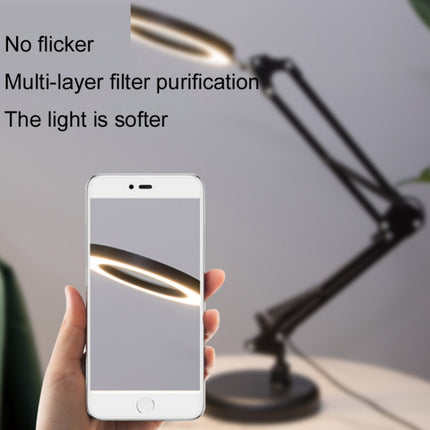 8X Magnifying Glass Lamp Beauty Nail Tattoo Repair Office Reading Lamp, Colour: With Magnifying Glass (Black)-garmade.com