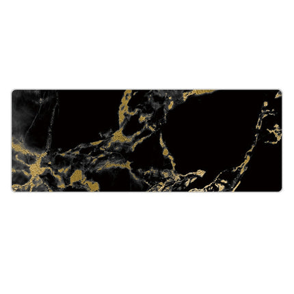 300x700x3mm Marbling Wear-Resistant Rubber Mouse Pad(Black Gold Marble)-garmade.com