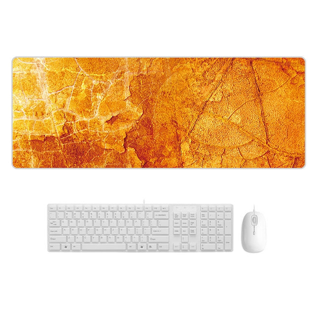 300x800x2mm Marbling Wear-Resistant Rubber Mouse Pad(Yellow Marble)-garmade.com