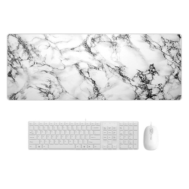 300x800x4mm Marbling Wear-Resistant Rubber Mouse Pad(Mountain Ripple Marble)-garmade.com