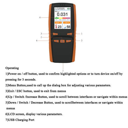 DM509-O3 Handheld Portable Ozone Analyzer O3 Ozone Gas Detector Intelligent Sensor Ozone Meter-garmade.com
