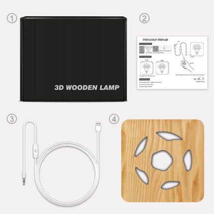 FS-T1992W 2.5W Football Shape Solid Wood Table Lamp LED Night Light(Warm White Light)-garmade.com
