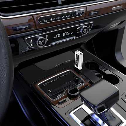 K9 USB Car Bluetooth 5.0 Adapter Receiver FM + AUX Audio Dual Output Stereo Transmitter (White)-garmade.com