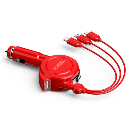 Oatsbasf 3 in 1 Multifunctional Car Charger Data Cable, Colour: 1M（Red）-garmade.com