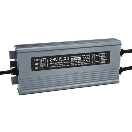 GEEPUT 220V To 24V LED Waterproof Power Supply Switch Transformer, Model: 18.8A 450W-garmade.com