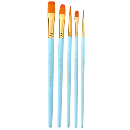 ZhuTing 2 Packs Art Oil Painting Beginner Nylon Wool Watercolor Hook Line Pen(5 PCS/Set Matte Blue)-garmade.com