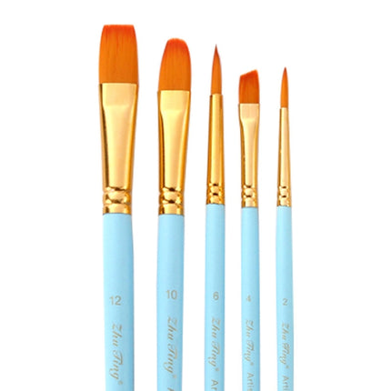 ZhuTing 2 Packs Art Oil Painting Beginner Nylon Wool Watercolor Hook Line Pen(5 PCS/Set Matte Blue)-garmade.com