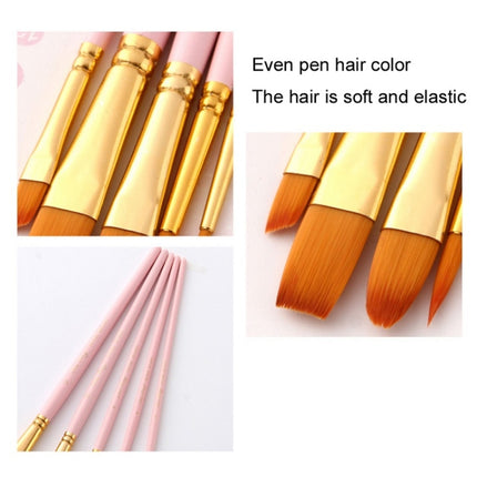 ZhuTing 2 Packs Art Oil Painting Beginner Nylon Wool Watercolor Hook Line Pen(5 PCS/Set Matte Pink)-garmade.com