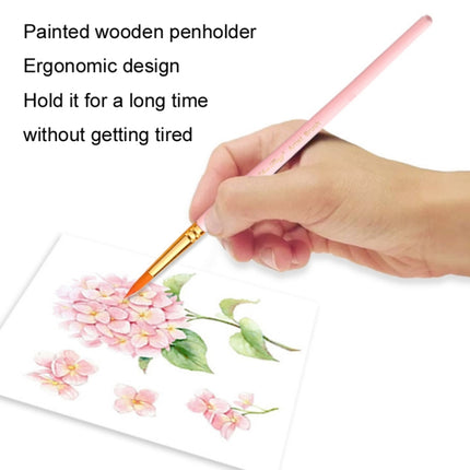 ZhuTing 2 Packs Art Oil Painting Beginner Nylon Wool Watercolor Hook Line Pen(5 PCS/Set Matte Green)-garmade.com