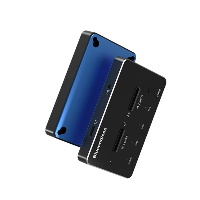 Blueendless M.2 Double Disk Mobile Hard Disk Base SATA / NVME Solid State Hard Disk Box, Colour: M.2 SATA (Gray + Blue)-garmade.com