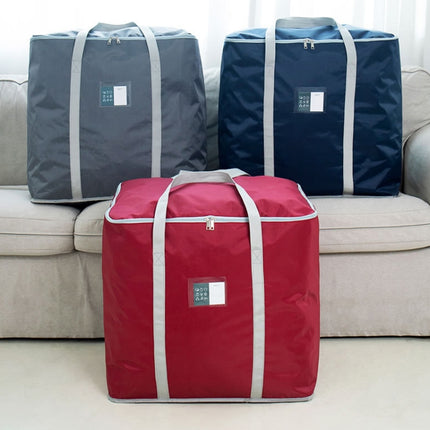 weekeight 2 PCS Clothing Quilt Storage Bag Household Moving Luggage Organizer Bag, Colour: Wine Red Large-garmade.com