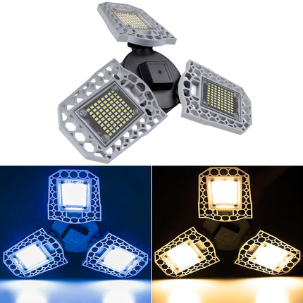 60W LED Industrial Mining Light Waterproof Light Sensor Folding Tri-Leaf Garage Lamp(Warm White Light)-garmade.com