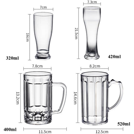 3 PCS 320ml No. 9 Cup Acrylic Beer Glass KTV Bar Beer Glass-garmade.com