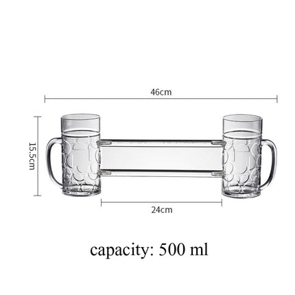 No. 14 Double Conjoined Cup Acrylic Beer Glass KTV Bar Beer Glass-garmade.com