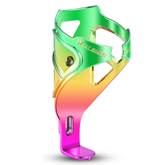 WEST BIKING YP0704033 Bicycle Gradient Water Bottle Holder PC Colorful Cup Bracket(Purple Golden Green Gradient)-garmade.com