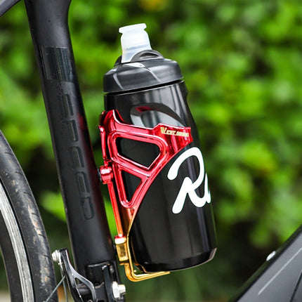 WEST BIKING YP0704033 Bicycle Gradient Water Bottle Holder PC Colorful Cup Bracket(Red Gradient Gold)-garmade.com