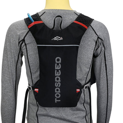 INOXTO Outdoor Sports Backpack Marathon Running Cycling Bag Water Kettle Bag(498A Black)-garmade.com