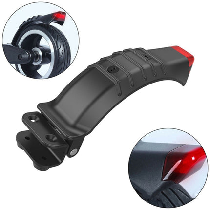 For 5 inch / 5.5 inch / 6.5 inch Electric Scooter Carbon Fiber Aluminum Alloy Rear Fender with LED Tail Light(Black)-garmade.com