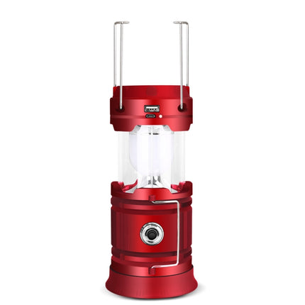 5803 Solar Camping Lamp Outdoor LED Emergency Portable Light Support USB Output(Red)-garmade.com