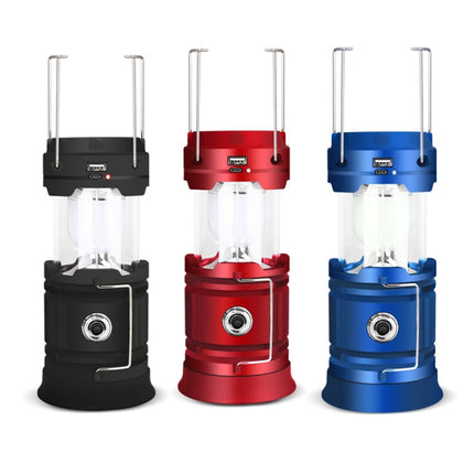 5803 Solar Camping Lamp Outdoor LED Emergency Portable Light Support USB Output(Blue)-garmade.com