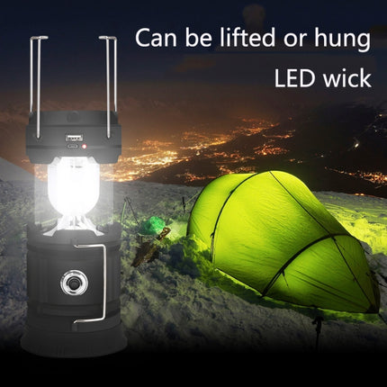 5803 Solar Camping Lamp Outdoor LED Emergency Portable Light Support USB Output(Blue)-garmade.com