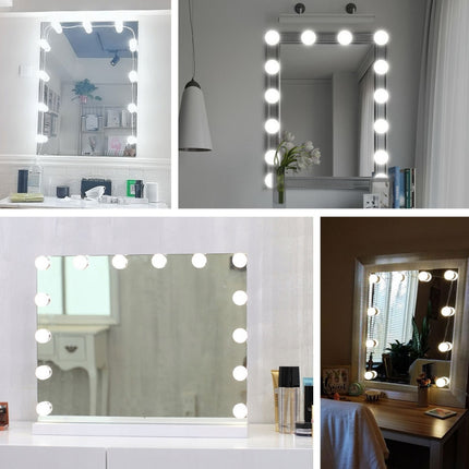 LED Makeup Mirror Light Beauty Fill Light Hand Sweep Sensor Mirror Front Light, Power source: 2 Bulbs(Natural White)-garmade.com
