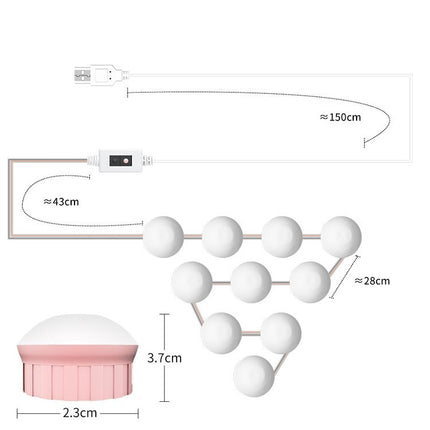 LED Makeup Lamp Mirror Front Beauty Fill Light Hand Sweep Sensation Lamp, Power source: 2 Bulbs-garmade.com