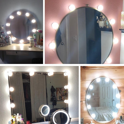 2 LEDs Mirror Front Light Dimmable Makeup Mirror USB Touch Control Light(White Light)-garmade.com